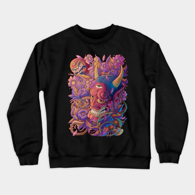 Daruma VS Demon Crewneck Sweatshirt by danielcolumna_art